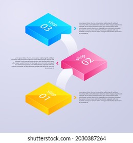 Plantilla de diseño de infografía de procesos. Línea de tiempo, estrategia de negocio de plan de pasos. Secuencia de flujo de trabajo de organización. Presentación del informe financiero. Gráfico informativo de productividad de las estadísticas. Ilustración vectorial.