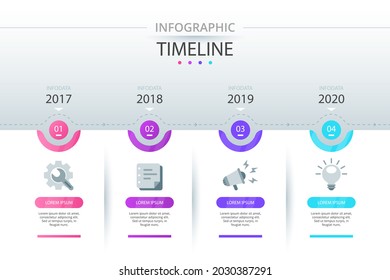 Process infographic design template. Timeline, step plan business strategy. Organization workflow sequence. Finance report presentation. Statistics productivity infochart. Vector illustration.