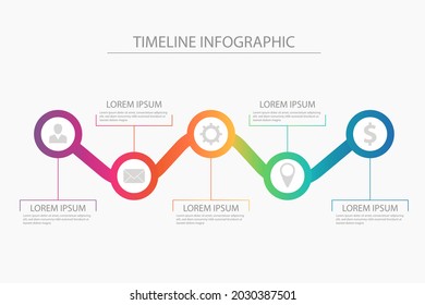 Process infographic design template. Timeline, step plan business strategy. Organization workflow sequence. Finance report presentation. Statistics productivity infochart. Vector illustration.