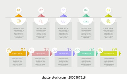Process infographic design template. Timeline, step plan business strategy. Organization workflow sequence. Finance report presentation. Statistics productivity infochart. Vector illustration.