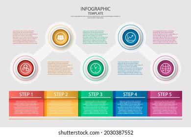 Process infographic design template. Timeline, step plan business strategy. Organization workflow sequence. Finance report presentation. Statistics productivity infochart. Vector illustration.
