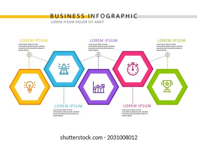 Process infographic design template. Timeline, step plan business strategy. Organization workflow sequence. Finance report presentation. Statistics productivity infochart. Vector illustration.