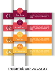 Process infographic design template. Timeline, step plan business strategy. Organization workflow sequence. Finance report presentation. Statistics productivity infochart. Vector illustration.