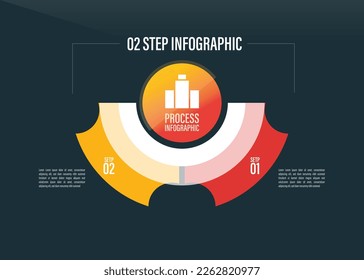 process infographic, step infographic with dark color half pie chart Elements with 10, 9, 8, 7, 6, 5, 4, 3, 2, options. business infographics concept.