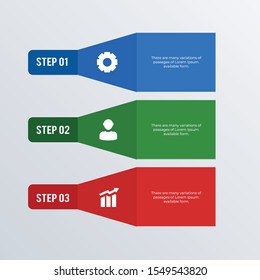 Process infographic template design. Business concept infograph with 3 options, steps, or processes. Vector visualization can be used for workflow layout, diagram, annual report, web
