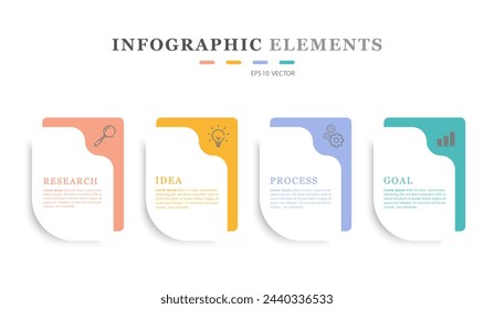 Process Infographic Visualizing business information in 4 steps, options, sections or processes Displaying business information