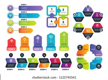 Process infographics. Business infographic elements, strategy map and chars for finance presentation. Vector template diagram infographic, infochart workflow business steps illustration
