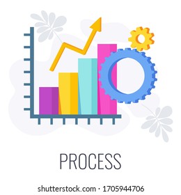 Process infographics flat vector pictogram. 7 PS marketing mix. Flat vector illustration. Strategy and management. Segmentation, target audience. Successful positioning.