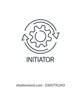 Process initiator. Reset Setting , Initialize , Default Value. Vector linear icon isolated on white background.