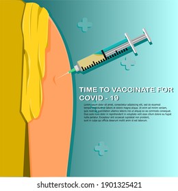the process of injecting a vaccine into someone, immunization and vaccination campaign of people against infection, Vector illustration in flat style.