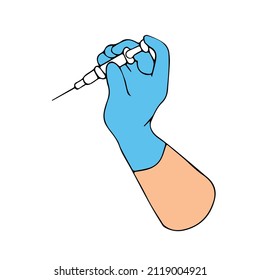 The process of injection with a syringe or a first aid to a person in an accident