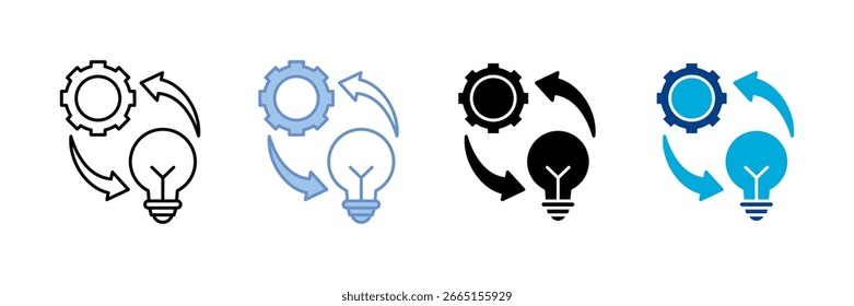 Process Innovation Icon Set Multiple Style Collection