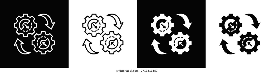 Symbol für Prozessintegration mit Variatif Schwarz Weiß Minimal Style