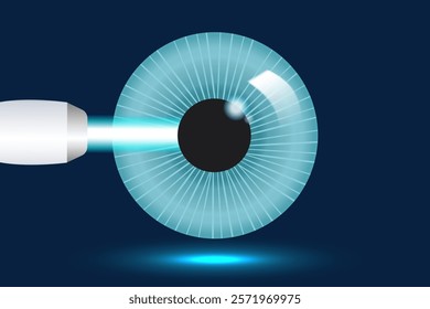 The process of laser eye surgery LASIK. Vision correction for nearsightedness, farsightedness, and astigmatism.