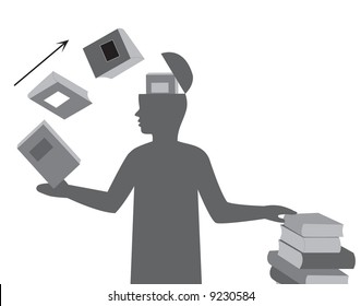 Process of learning. Vector illustration.