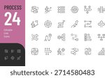 Process Line Editable Icons set. Vector illustration in modern thin style of business related icons: improvement, strategy, workflow, and more. Isolated on transparent background.