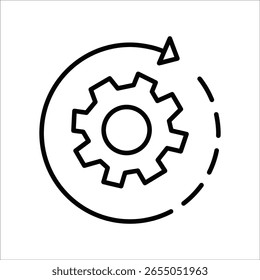 Processar Ícones de Linha. Ilustração de vetor de linha simples