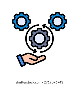 Process Management Icon Lineal Color Vector Illustration