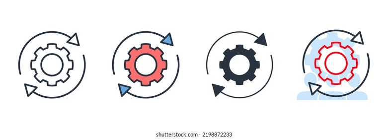 process management icon logo vector illustration. optimization symbol template for graphic and web design collection