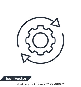 ilustración vectorial del icono de administración de procesos. plantilla de símbolo de optimización para colección de diseño gráfico y web