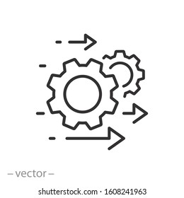 process management icon, optimization operation, fix strategy industry, transmission gear wheel,  thin line web symbol on white background - editable stroke vector illustration eps10 - Shutterstock ID 1608241963