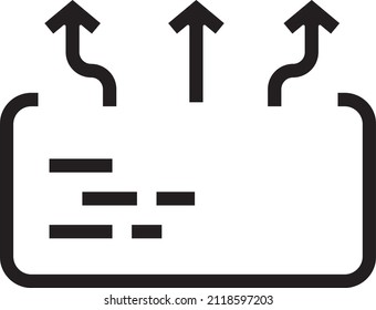 Process management icon, optimization operation,  thin line web symbol on white background.