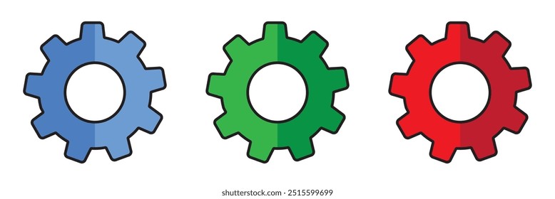Process management icon set. Optimization operation. Transmission gear wheel with arrow Agile process thin line icons in flat style Technology sign, engine symbol isolated on white Vector illustration