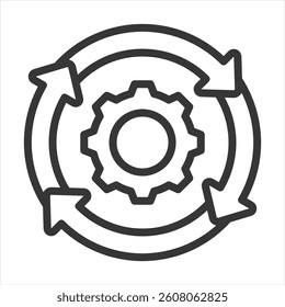 Process Management Outline Icon Vector Illustration