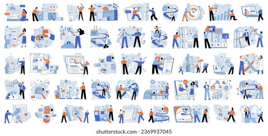 Process management. Vector illustration. Productivity is enhanced through efficient process management and streamlined procedures Achieving efficiency in process management requires dedicated effort