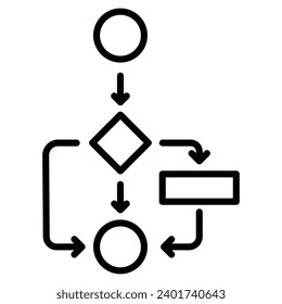 Process Mapping Icon line vector illustration