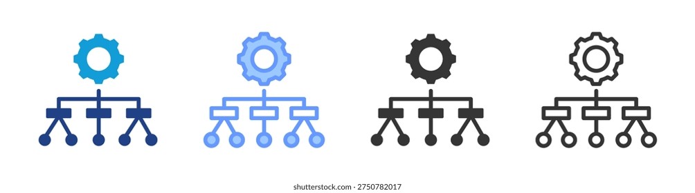 Process Mapping icon set multiple style collection