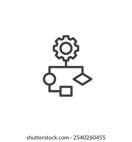 Process Mapping line icon. linear style sign for mobile concept and web design. Visual representation of production processes outline vector icon. Clarity and efficiency symbol, logo illustration