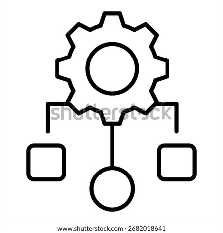 Process Mapping Outline Icon Illustration Vector