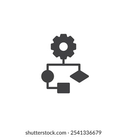 Process Mapping vector icon. filled flat sign for mobile concept and web design. Clarity and efficiency glyph icon. Symbol, logo illustration. Vector graphics