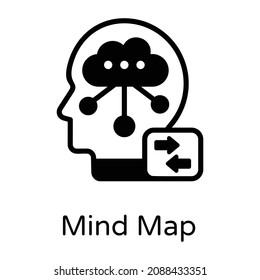 A Process Of Mind Map Solid Icon Vector