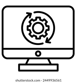 Process Monitoring icon line vector illustration