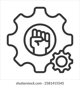 Process Of Motivating Icon Vector Illustration Outline