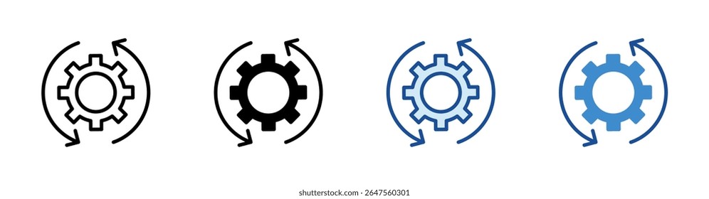 Process Multistyle Vector Icon Isolated On White Background