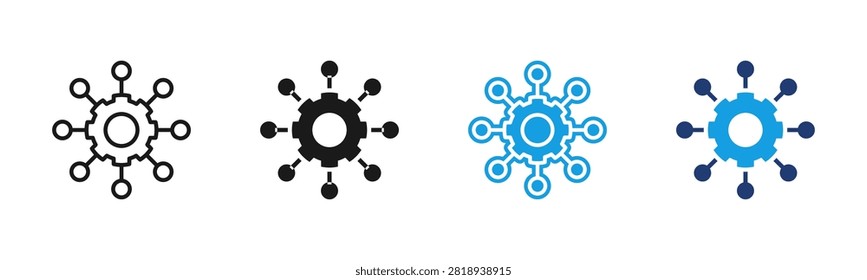 Process Network icon multiple style collection