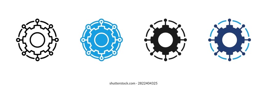Process Network web icon multiple style collection