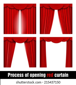 Process Of Opening Red Curtain