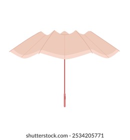 Process of opening umbrella, side view of parasol to protect against raindrops vector illustration