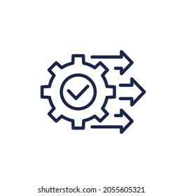process, operation line icon with gear