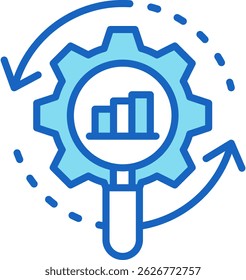 Process Optimization Icon Blue Vector Illustration