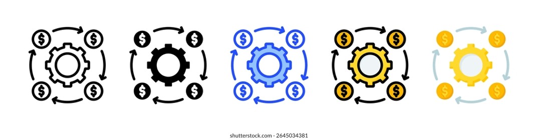 Process Optimization Icon Collection With Multiple Styles