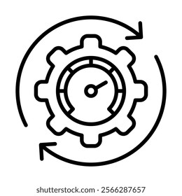 Process Optimization icon line vector illustration