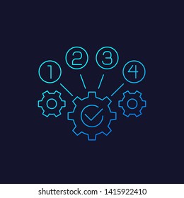process optimization icon, linear vector