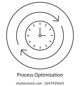 ícone Otimização de Processos, Maximização da Eficiência por meio da Otimização de Processos, Sucesso Simplificado: Otimizando Fluxos de Trabalho para Obter Desempenho Máximo, vetor