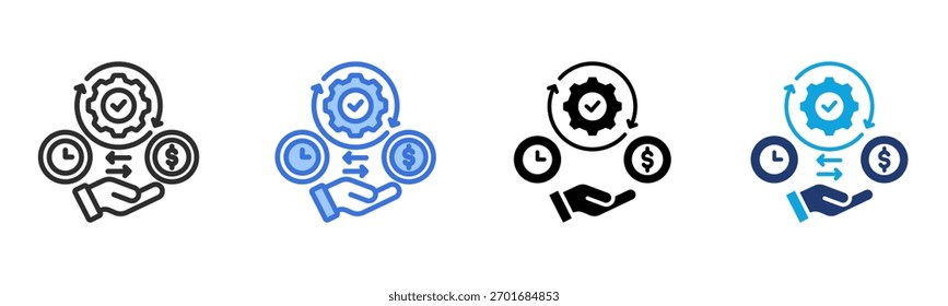 ícone Otimização do processo Ilustração de vetor de vários estilos