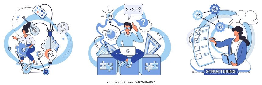 Process optimization vector illustration. Planning is foundation on which successful process optimization is built The concept efficiency is central to success process optimization